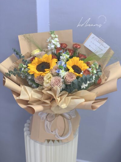 Sunflower Mixed Cappuccino Bouquet - Image 4