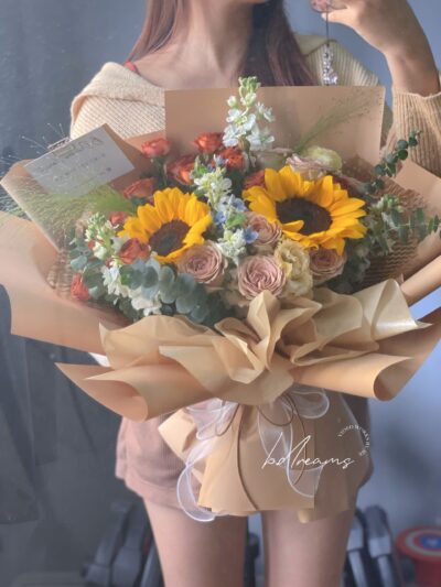 Sunflower Mixed Cappuccino Bouquet - Image 3